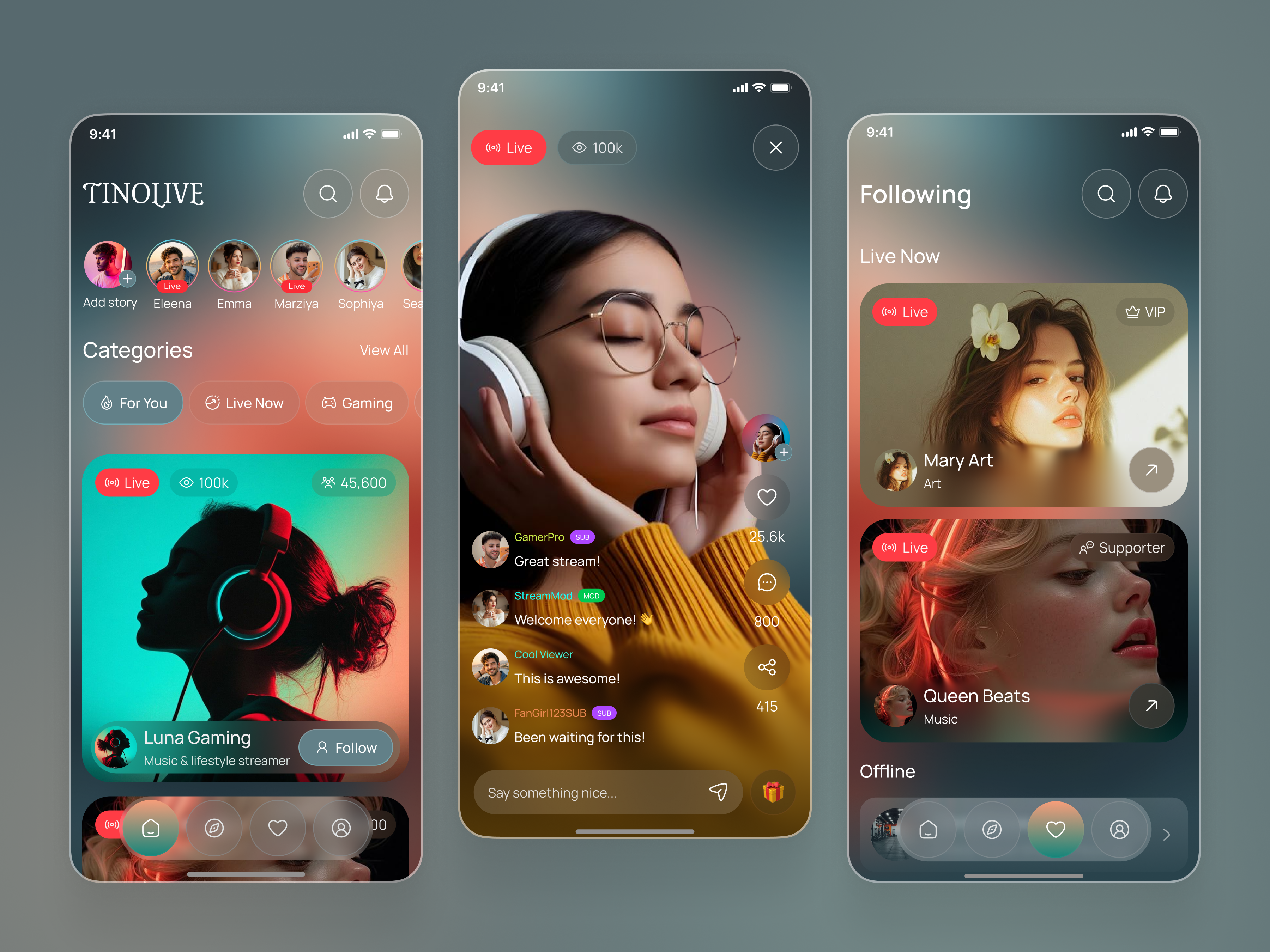 AI Creator Monetization App ai chat app app app design creator app creator platform entertainment app gaming app ui influencer app live chat ui live stream ui live streaming app live video streaming app livestream platform mobile app monetization app monetization platform social app design social media app ui design video streaming app