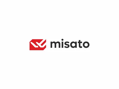 Logo proposal for misato black branding build building design fork logo logo design minimal minimalist red simple stacker symbol work