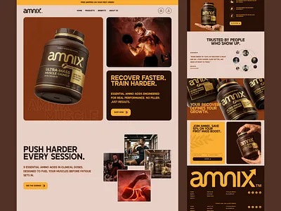 Amnix: High-ROI Wellness Brand Design boldtypography digitalmarketing ecommerce ecommercedesign ecomsupplementdesign fitness fitnessbrand fitnessbranding landingpage minimalist musclegainerbranding sportsnutrition supplement supplementbranding supplementdesign uidesign ux webdesign webdevelopment