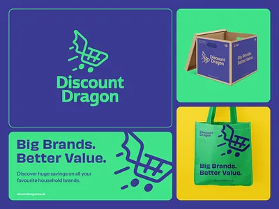 Discount Dragon brand identity branding creative logo dragon dragon logo dragon wing ecom ecomm ecommerce logo logo design shopping cart