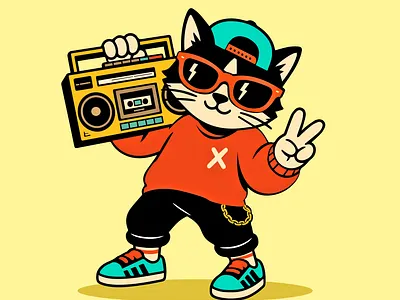 Retro Cat adobe illustrator app banner branding cartoon design foodbranding graphic design icon illustration logo mascotdesign modern motion graphics typography vector стікер ілюстратор