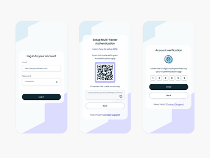 Log in MFA setup