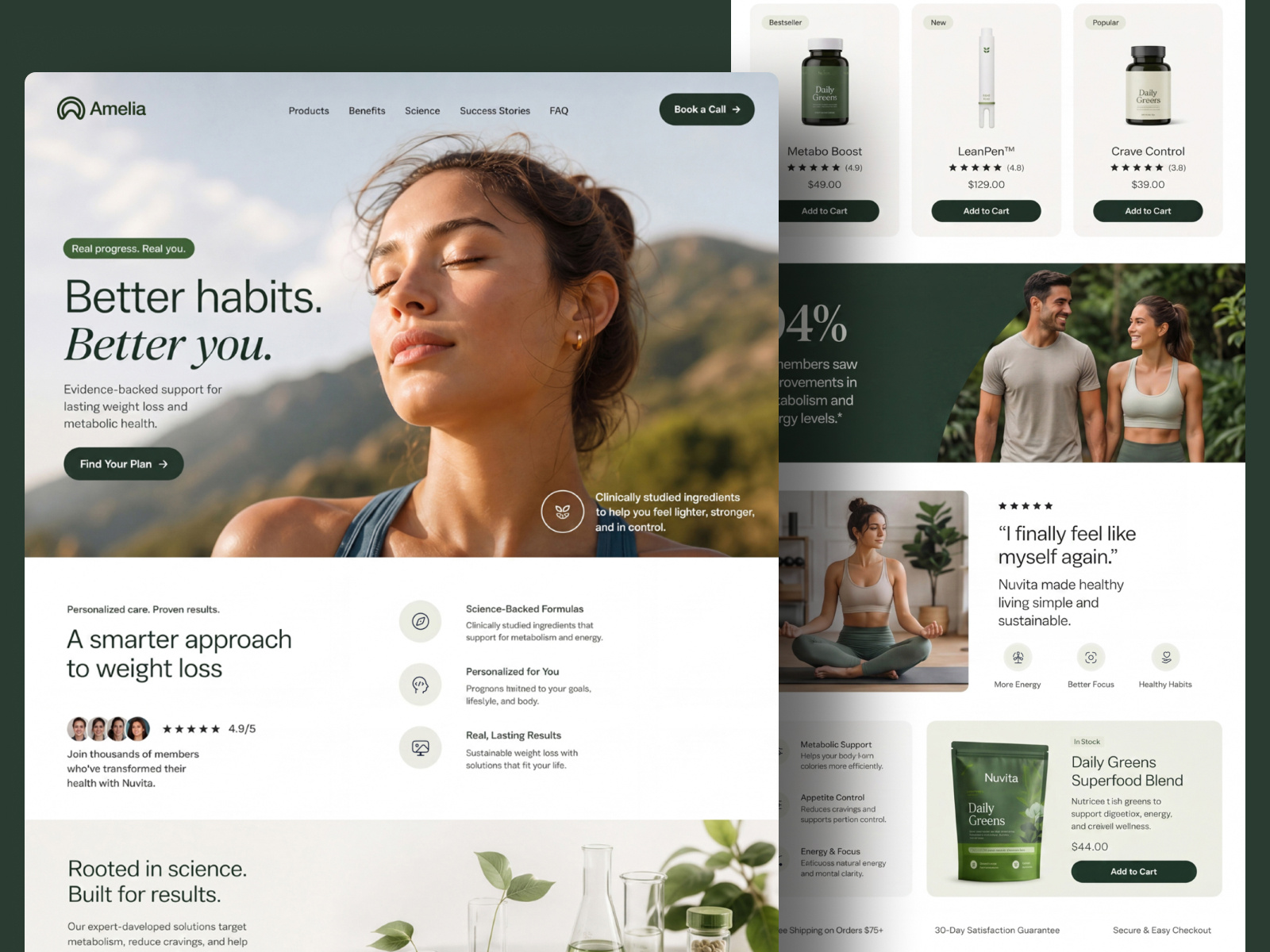 Example of One Page Webflow Website Development