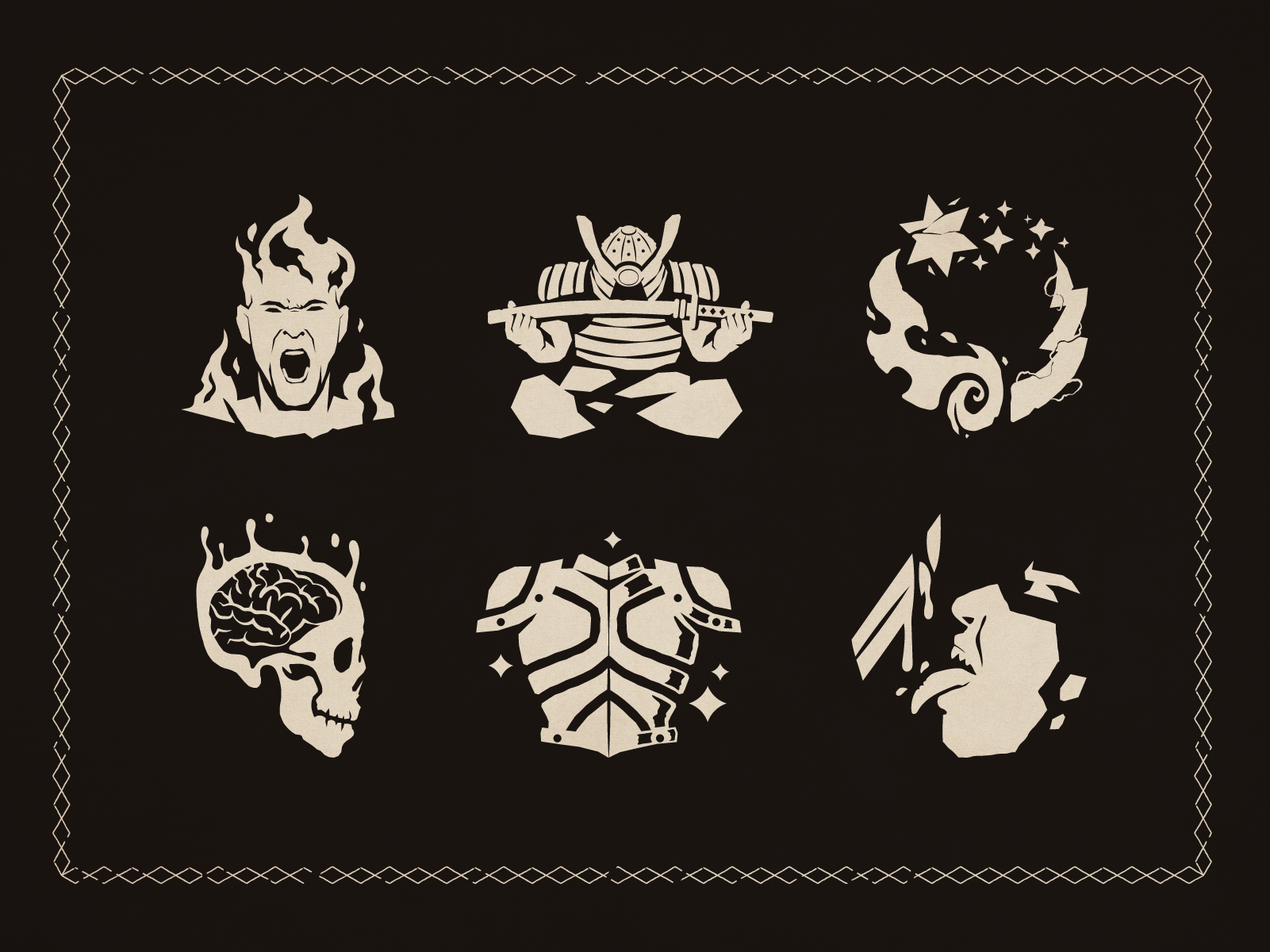 Icons for Stolen Realm: Survivors Part II fantasy gaming graphic design illustration magic ui vector videogame