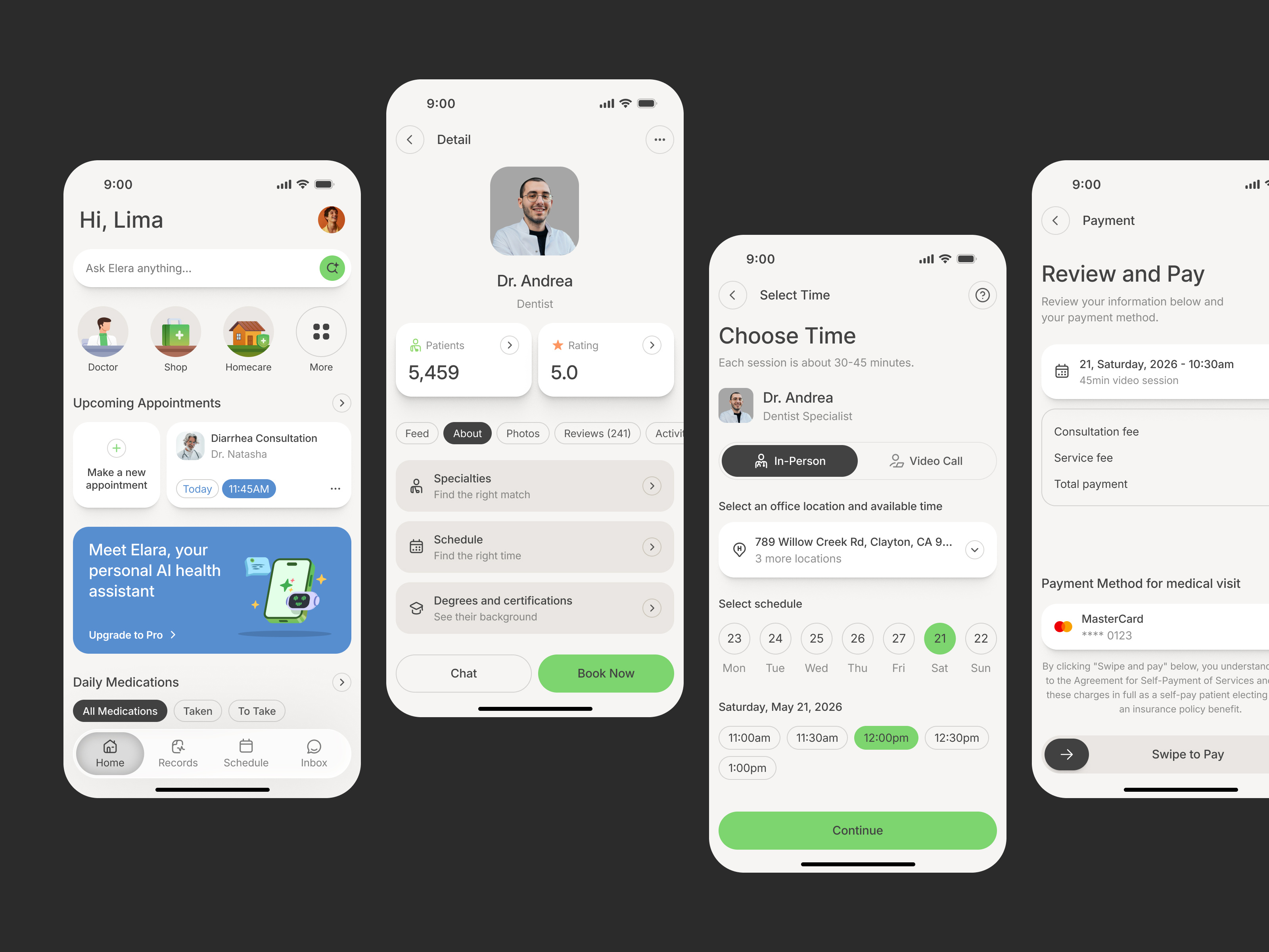 Elera — Healthcare & MedTech Mobile App apps booking app clean ui design dribbble elera figma healthcare hospital management illustration medtech minimalist nazmi javier patients management product design shot telemedicine ui design uiux ux