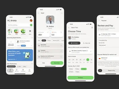 Elera — Healthcare & MedTech Mobile App apps booking app clean ui design dribbble elera figma healthcare hospital management illustration medtech minimalist nazmi javier patients management product design shot telemedicine ui design uiux ux