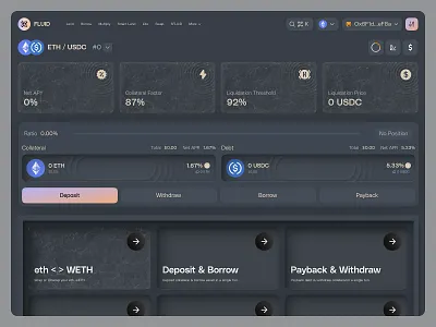 DeFi Lending & Borrowing Dashboard UI aidesign analyticsdashboard borrowingplatform crypto crypto defi crypto loan cryptodashboard dark ui darkmode defi defi lending defi loan defi safe vaults web3 app design product product ui walletui web web3