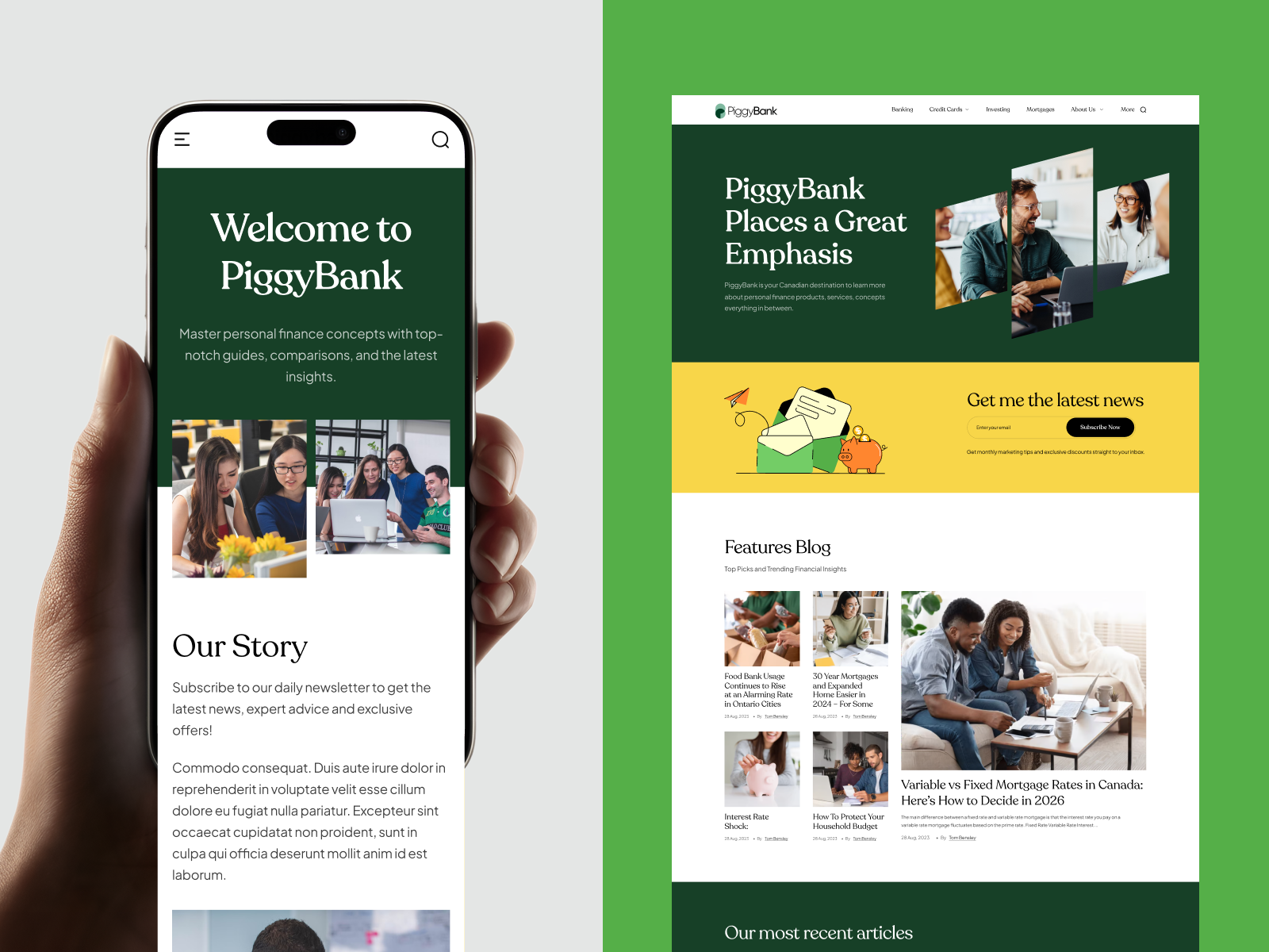 Piggybank Website Redesign blog website piggybank redesign service ui ux web website redesign