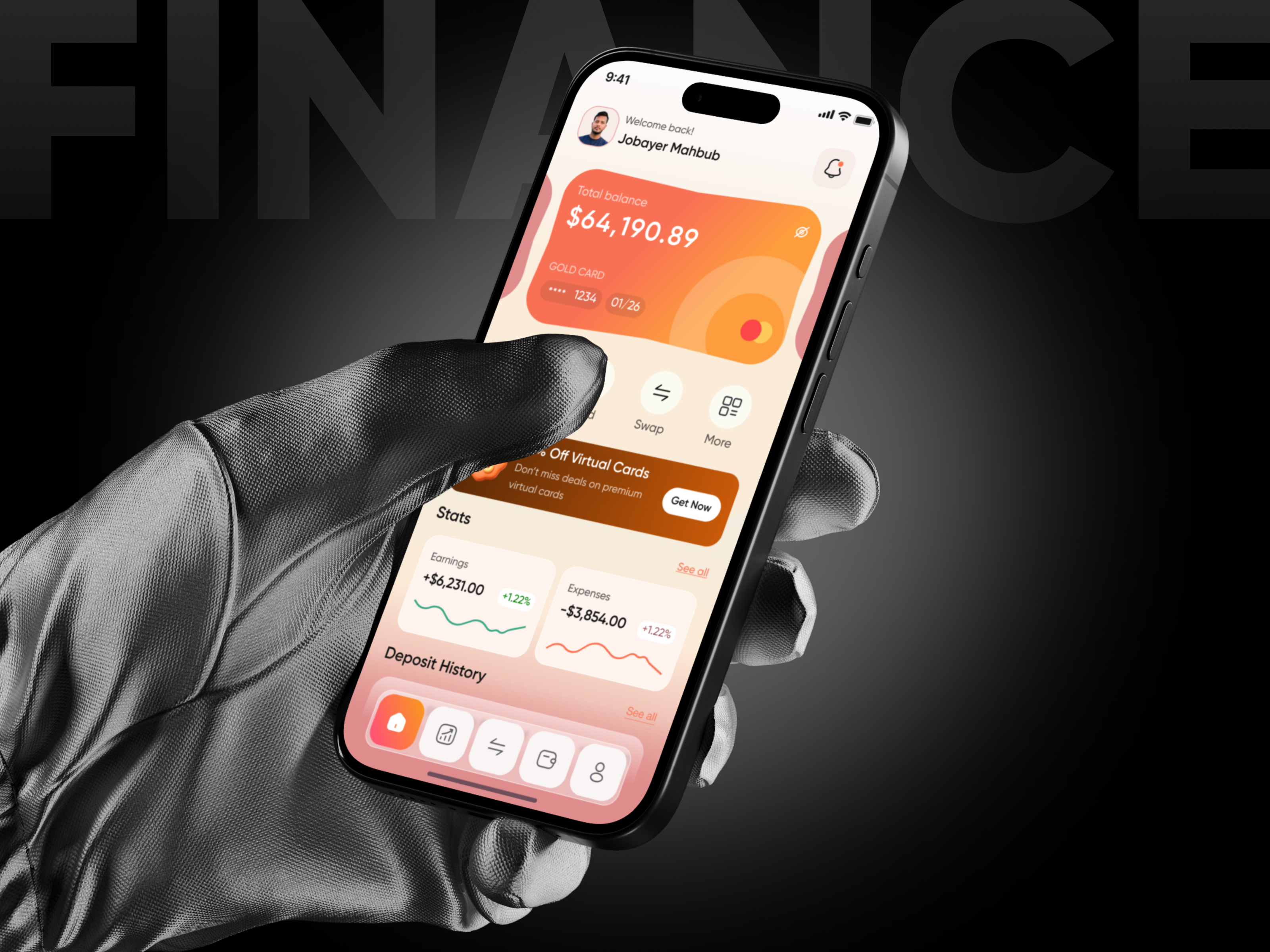 Finance App UI Kit — Cards, Stats & Insights app banking budget app card chart finance app finance app design fintech app design mobile modern app money money app ui ux