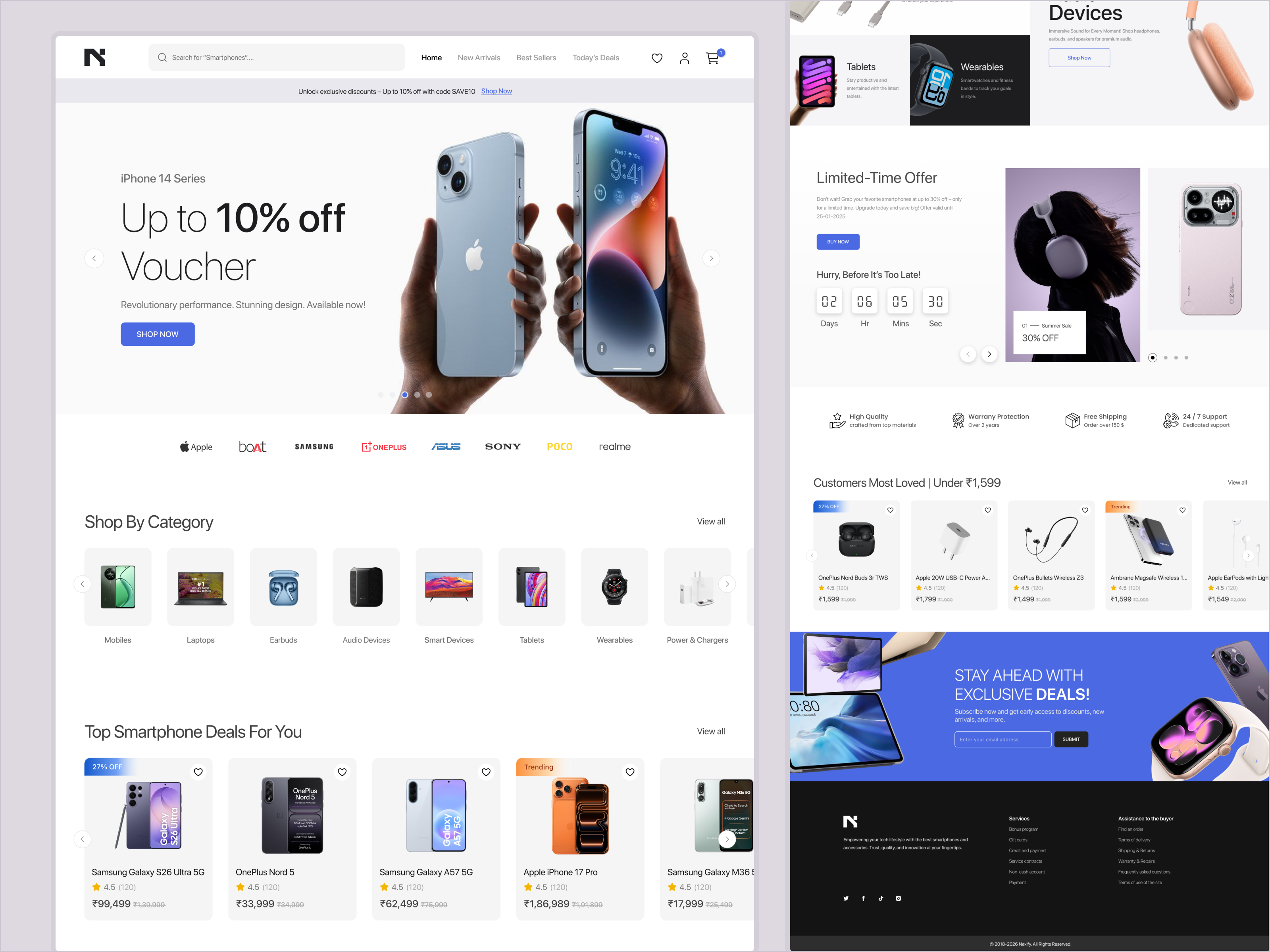 Electronics eCommerce Website UI/UX Design ecommerce ecommercedesign landingpage modernui uidesign uiux websitedesign