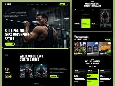 Fitness Website Design design fitness website fitness website design gym website landing page topnotch studio ui web web design website design