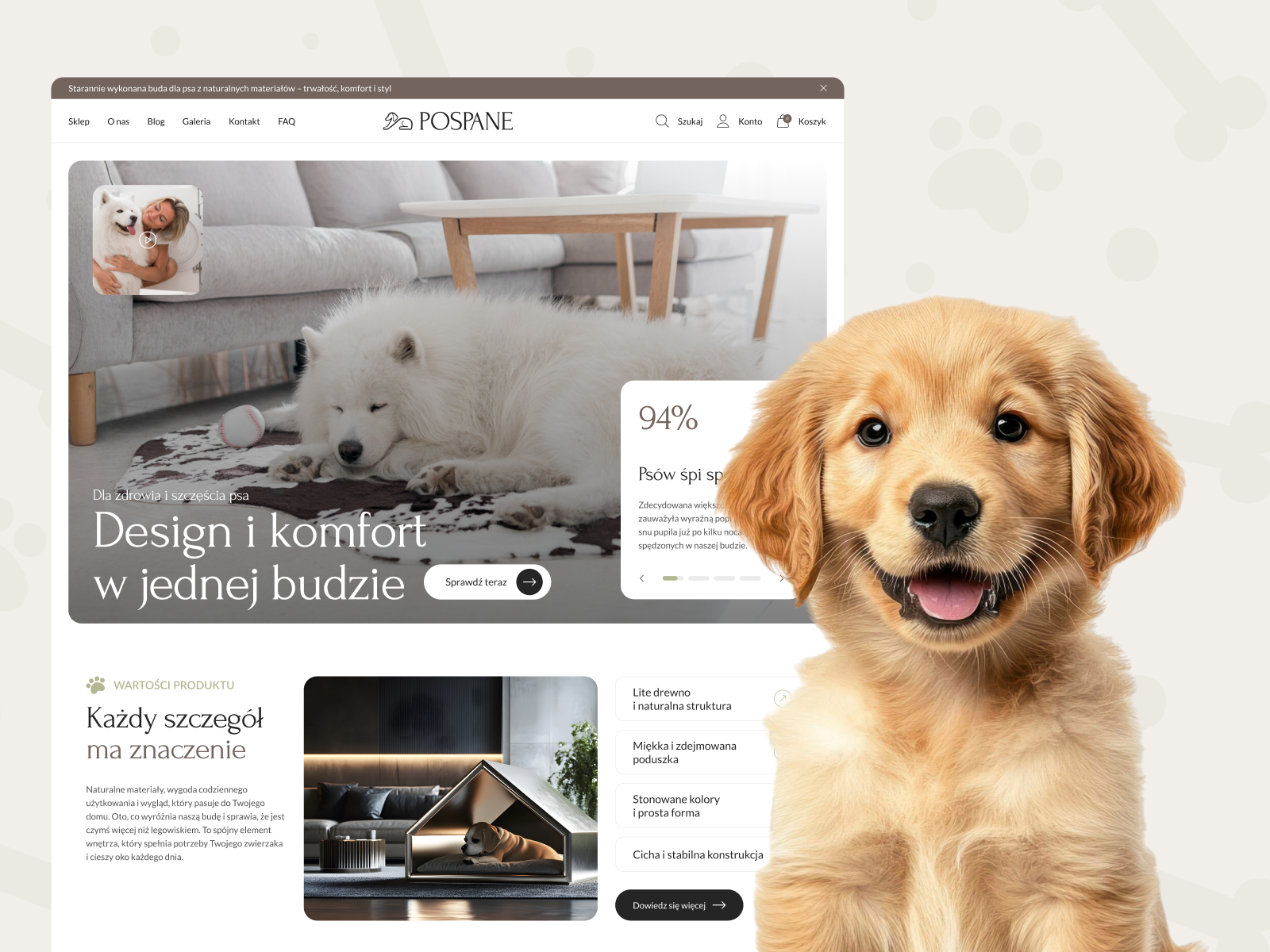 Pospane | Dog House E-commerce Website dogs ecommerce pet ui ux web webdesign