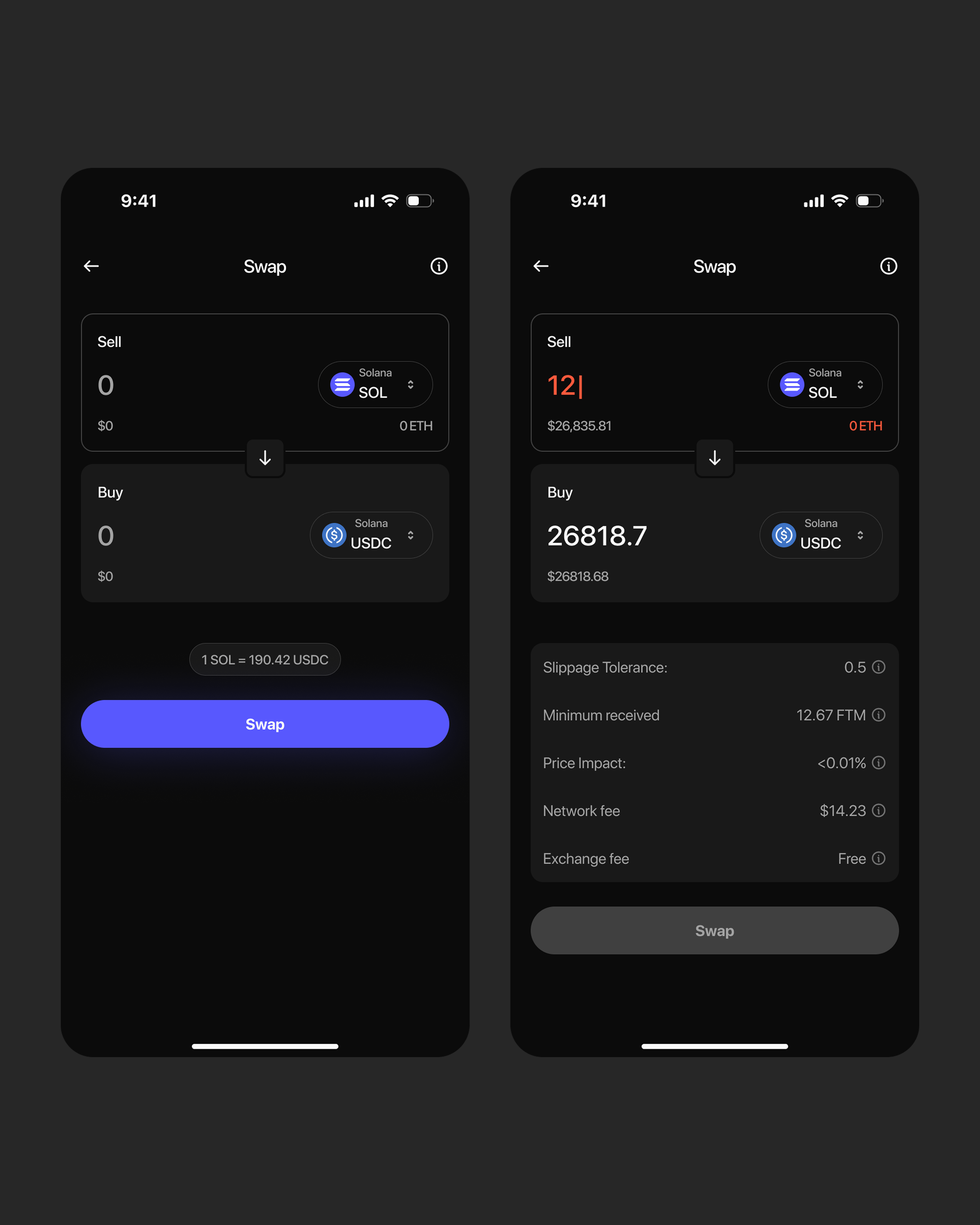 Crypto Swap Screen app crypto crypto swap design figma mobileapp swap coin ui uidesign ux web3 web3 swap
