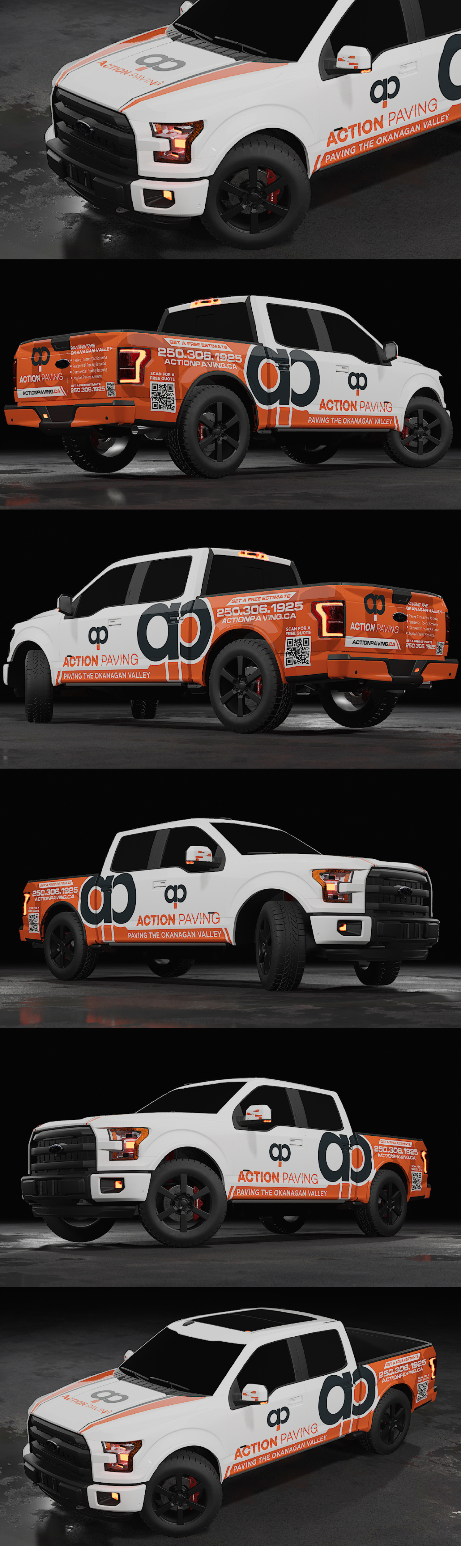 ACTION PAVING I WRAP branding creative wrap graphic design innovative wrap truck wrap