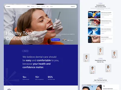 Dentis - Dental Clinic Website UI Kit appointment appointment website booking website dental dental clinic dentist dentistry framer framer template healthcare landing page medical website product design shopify tooth ui design ui kit web design webflow website