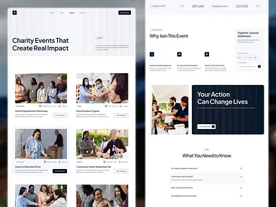 Chariets Events Page - Non-Profit Charity Website UI Figma charity donation figma figma design figma template homepage landing page ngo ui design ui inspiration ui showcase ui trends uiux ux design web design website design