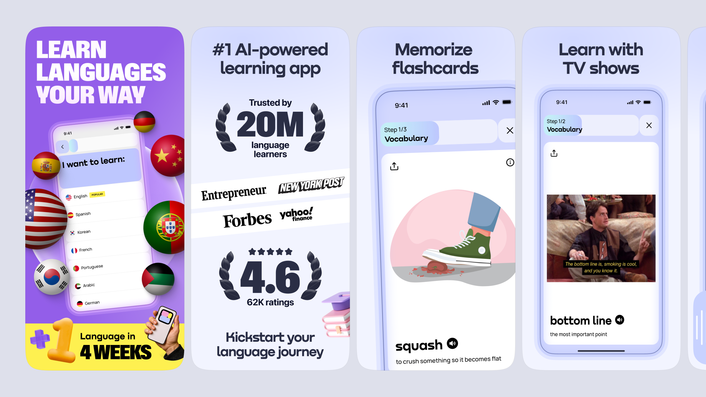 App Store Screenshots | Promova: Language Learning App app design app marketing app screenshots app store app store creative app store design app store listing app store optimization app store preview app store screenshots app store visuals aso conversion optimization google play mobile app design mobile app marketing mobile ui product design screenshot design ui design