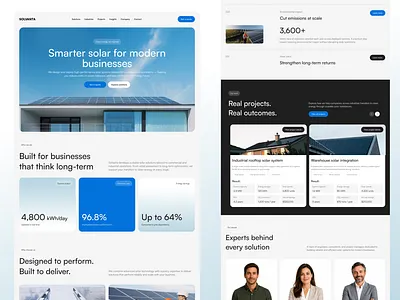 SOLVANTA — Renewable Energy Website Design blue ui clean energy corporate design dashboard ui energy platform landing page minimal design modern ui product design renewable energy saas design solar energy solar ui sustainability tech design ui ui design ux design web design website design