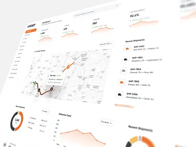 Logistics Dashboard UI – Fleet & Shipment SaaS Design admin panel design analytics dashboard crm dashboard enterprise ui design fleet management system logistics dashboard saas dashboard ui shipment tracking dashboard supply chain software transportation management system