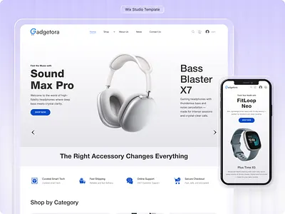 Wix Template for Online Store/Shop (Gadgets, Ecommerce, accessor business website e commerce website online shop online shop template online store online store website small business website shop website template wix wix studio wix template wix website design