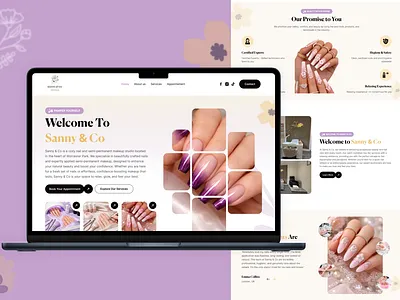 Sunny & Co Nail & Beauty Website Design beauty brand website beauty business website beauty website booking website case study feminine website figma website design landing page design luxury website nail and beauty website nail salon website responsive web design salon website ui ux design website design