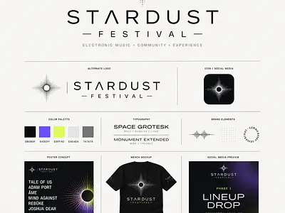 Minimalist festival branding presentation mock-up branding graphic design logo presentation