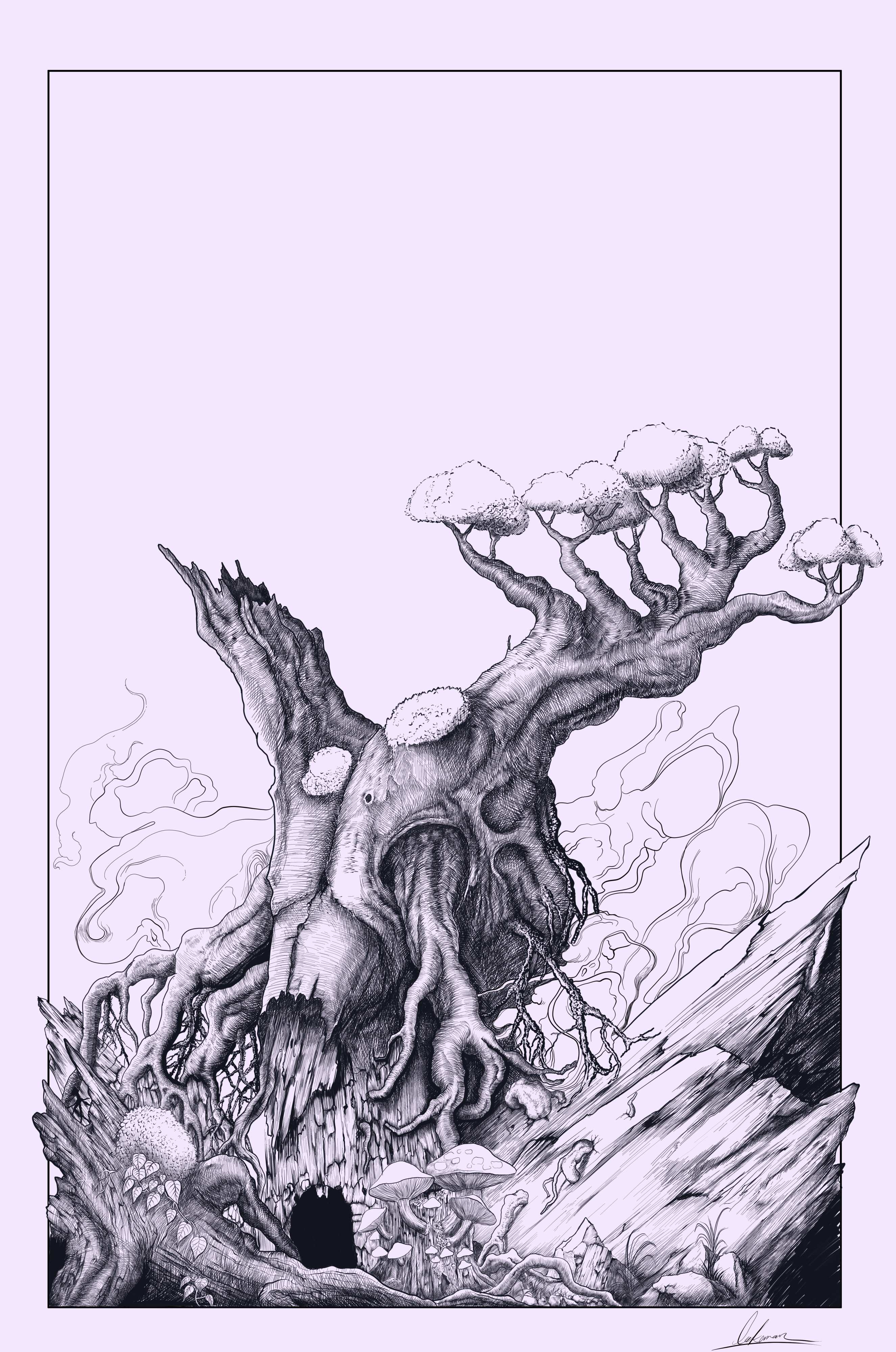 Example of Line Art Crosshatching For Cover, Poster