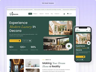 Wix Template for Interior, Construction, Architecture, Furniture architect architecture business construction website home decor interior designer minimalist interior property real estate agency realtor website website template wix wix studio