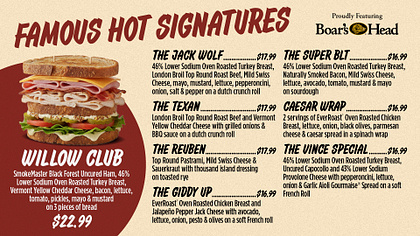 Market Deli Counter Digital Menu Design