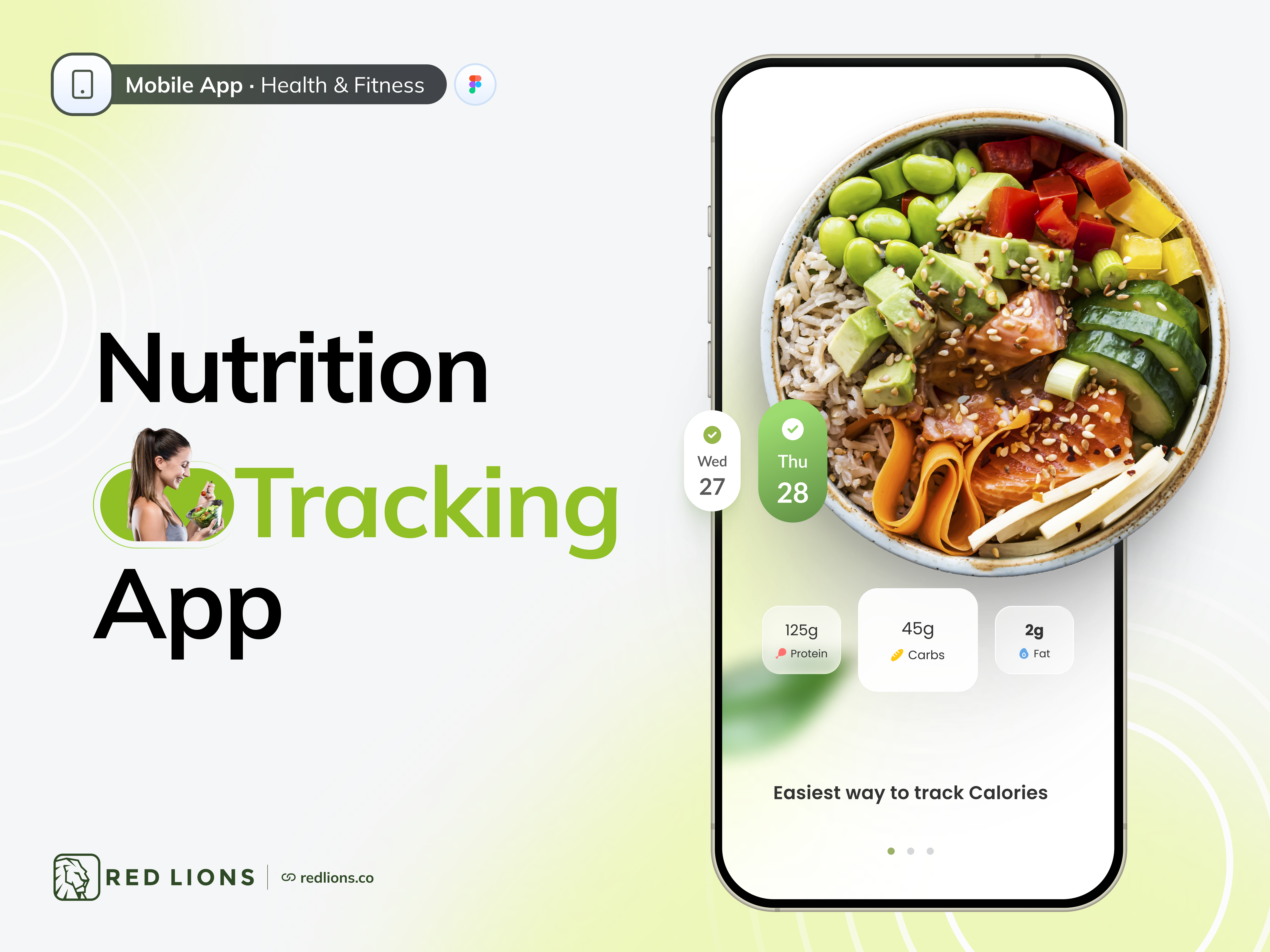 Example of Nutrition Tracking Mobile App UI – Health & Fitness SaaS Design