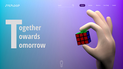 Steploop Landing Page 3d branding design ui ux