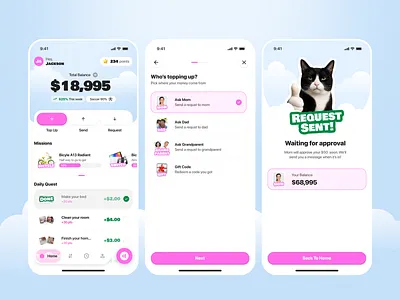 Sakoo - Saving App for Kids app app design design for kids finance app finance tracker fun home screen kids app mobile mobile kit money management money tracker app playful product design rounded ui saving app soft round top up ui user interface design
