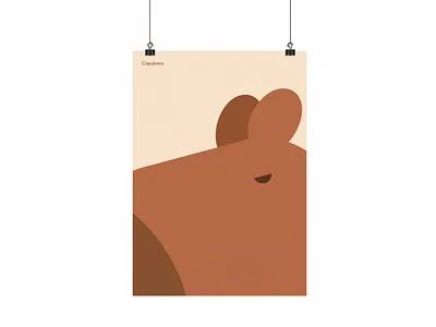 Capybara | Illustration Poster capybara font graphics illustration minimal poster sans serif shapes simple type