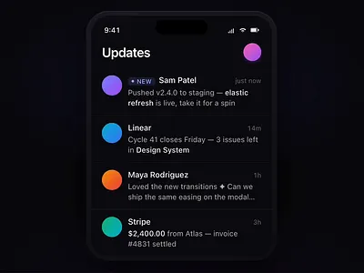 Mobile pull and refresh function
