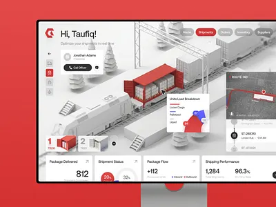 Gaze - Logistic & Supply Chain Management Dashboard analytics dashboard data visualization freight isometric logistic management product design saas shipment tracking ui ui ux web app