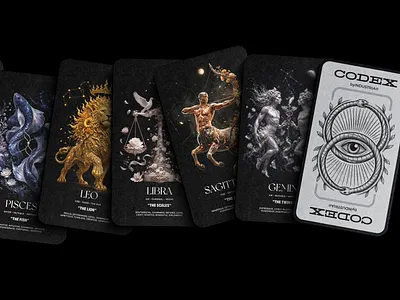 THE ZODIAC / CODEX by INDUSTRIA® ancient symbols archetype brand identity branding branding agency card design creative direction dark aesthetic design studio editorial design esoteric design illustration industria mystical design occult art poster design symbolism tarot design typography visual identity