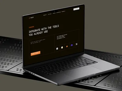 Nado - Web3 - Integration Page animation blockchain ui crypto platform dark theme dark ui design grid layout integration page integration ui motion graphics ui uidesign uiux ux uxdesign web3 web3 design web3 website website