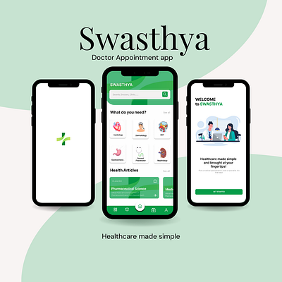 Swasthya: Doctor Appointment App app branding design graphic design illustration logo typography ui ux vector