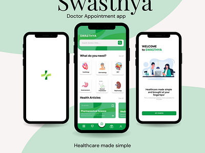 Swasthya: Doctor Appointment App app branding design graphic design illustration logo typography ui ux vector