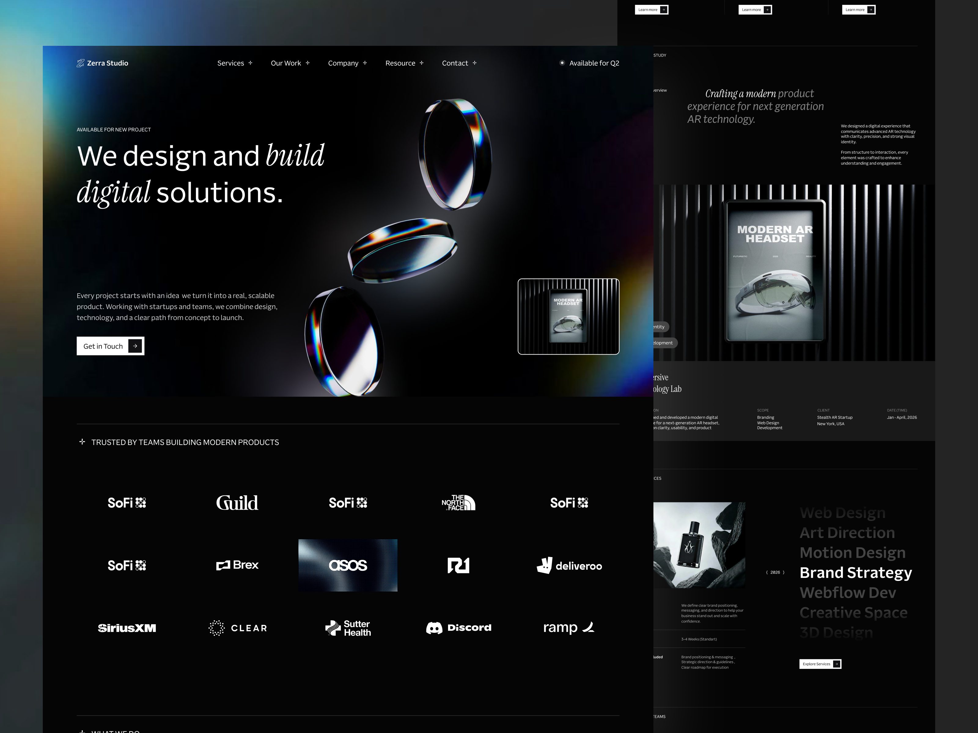 Example of Zerra - Digital Agency Landing Page