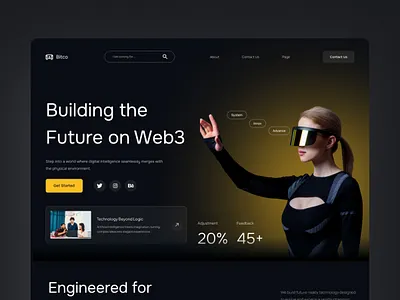 Blockchain Startup Landing Page ai bitcoin blockchain business crypto crypto coin cryptocurrency data defi ethereum futuristic keychain nft saas startup tech technology trading web design web3