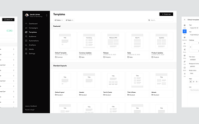 Newsletters Management cleanui emailsdesigntool emailtemplates internalplatorm productdesign productdesigner ui ux