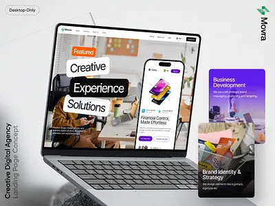 Creative Digital Agency Landing Page Exploration agency branding company creative design development digital elementor framer landing marketing page social media studio ui webflow website wordpress