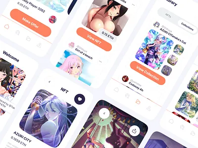 NFT WoWrld! ai anime art branding design design system figma foundation hentai minimal nft shop social trend trending ui