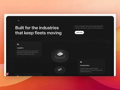 Interaction Landing Page animation anime js cross fade dashboard fintech fleet management hover effect illustration interactive design landing page micro interaction motion design nextjs product design saas tab interaction tailwind ui design web animation web design