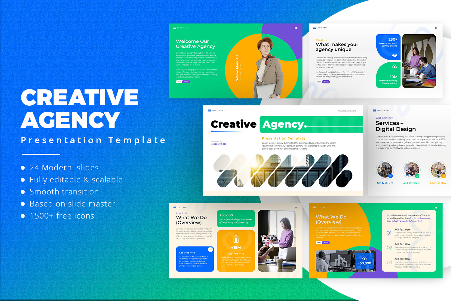 Creative Agency Presentation Template agency bold branding business corporate creative design marketing modern pitch portfolio presentation professional services slides startup studio team template visual