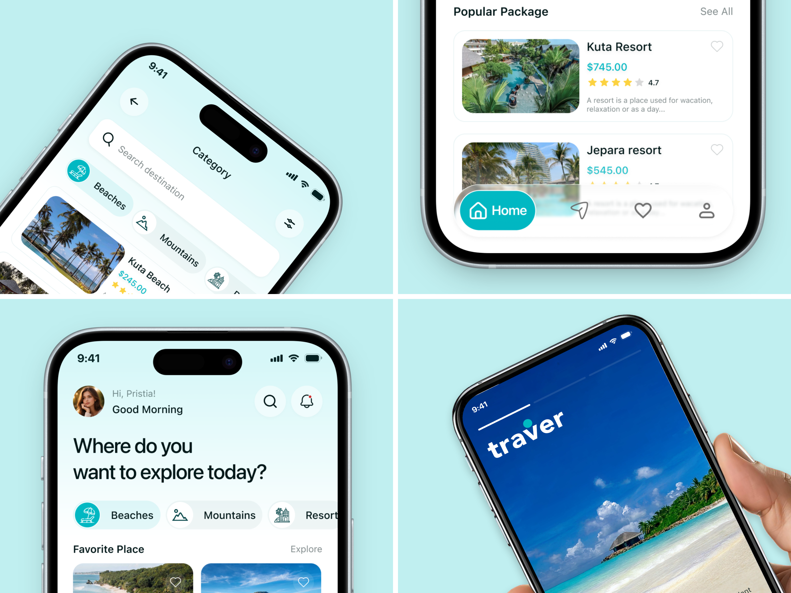 Travel App Design – Explore & Booking Experience app design booking app clean ui explore app figma design interface design minimal design mobile ui modern ui product design tourism app travel app travel ui ui inspiration ui ux