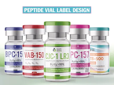 Peptide vial label Design | Product label Design bottle label label design labels medical label packaging design peptide label peptide vial label pill label product label design supplement supplement label design vial label design
