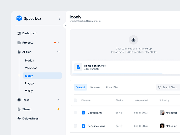 Space Box File Manager by Mahdi Gholizadeh for Piqo Design on Dribbble