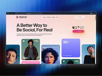 Social Media Platform Website figmadesigners landingpagedesign saasdesign socialmediaplatform uiuxdesign webdesigner